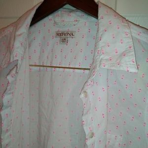 White and pink blouse