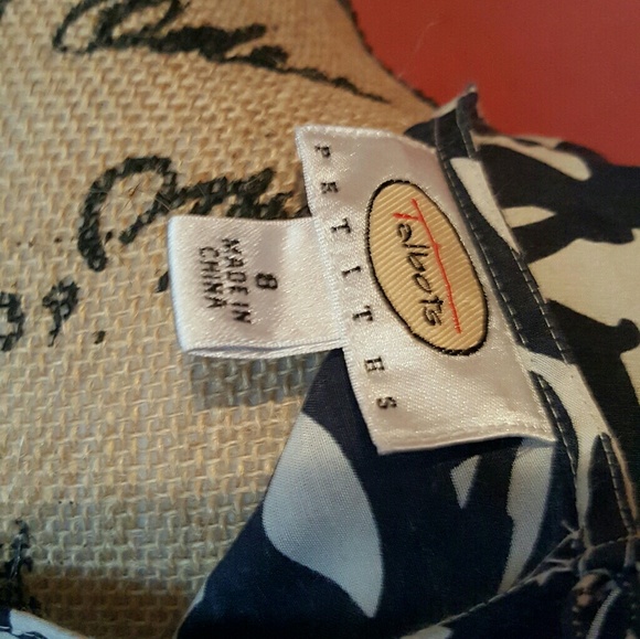 Talbots navy and white print Side-Tie Crepe top - Picture 4 of 4