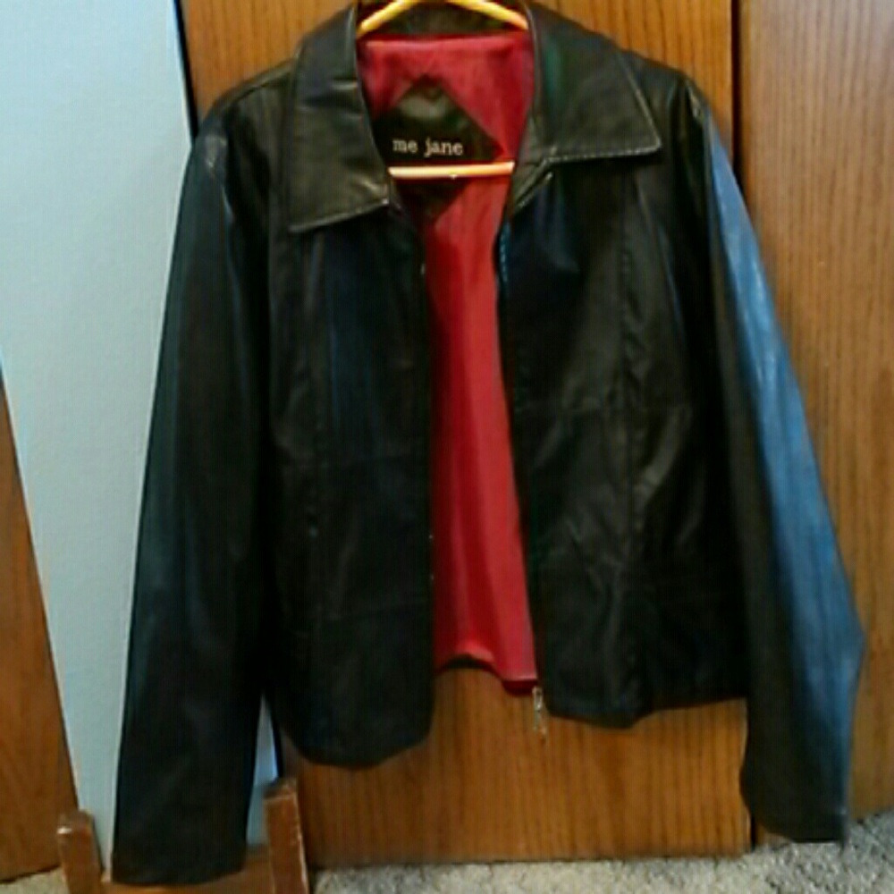 Black leather coat