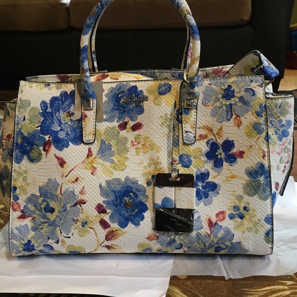 NWT Guess Floral Satchel/Crossbody - Picture 2 of 5