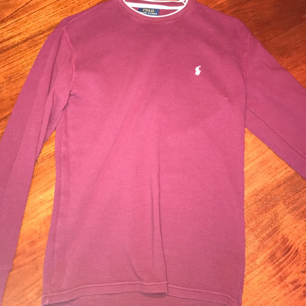 Polo waffle long sleeve shirt