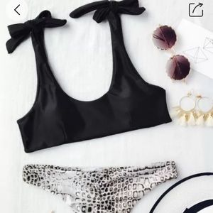 black bikini tie bralette top