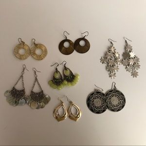 Bohemian earrings, lot of 7