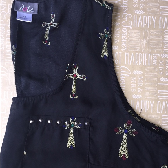 Black Sheer Cross Print Tank - Picture 5 of 7