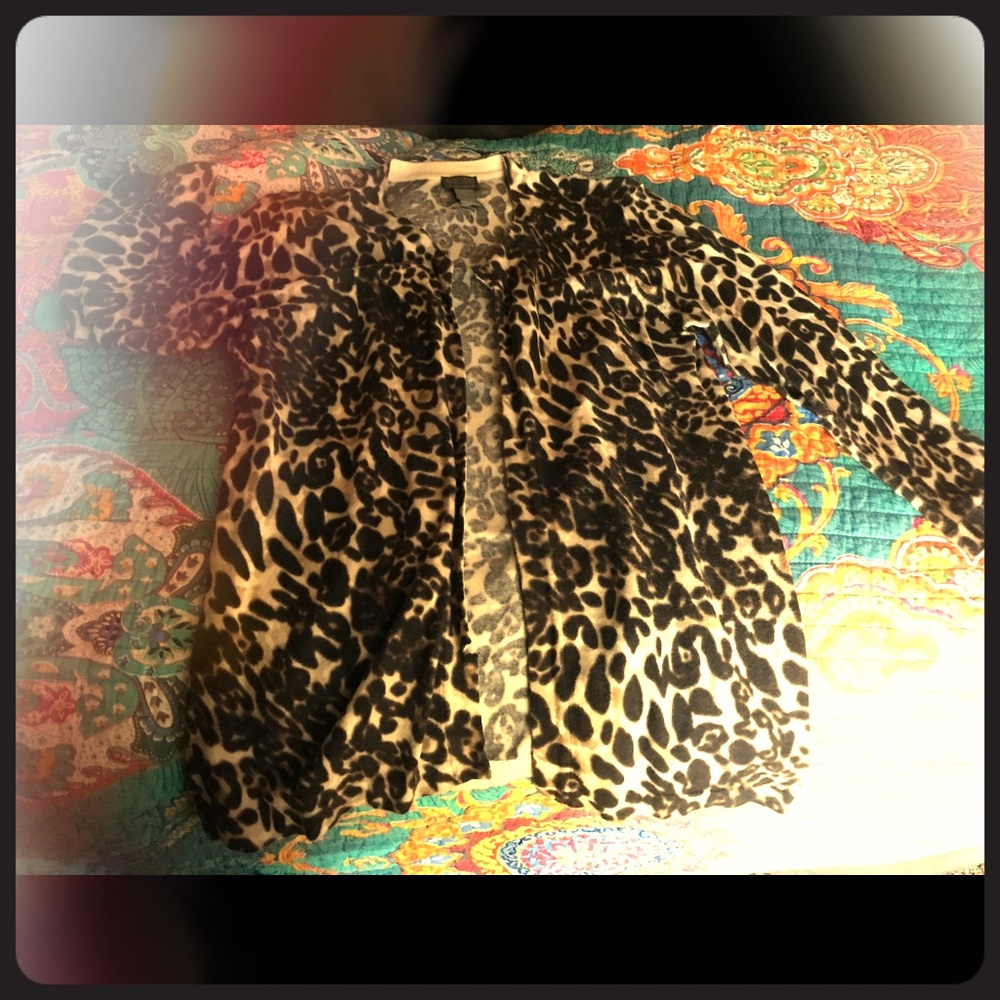 3/4 sleeve Chico's cardigan in leopard