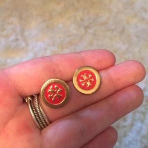 Orange Tory Burch earrings