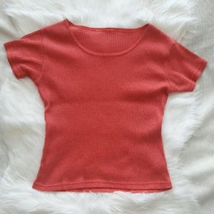 FINAL Red Ribbed Tee Top