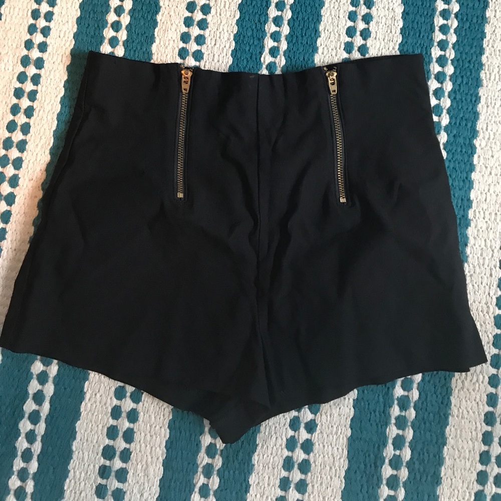 Black high rise short shorts
