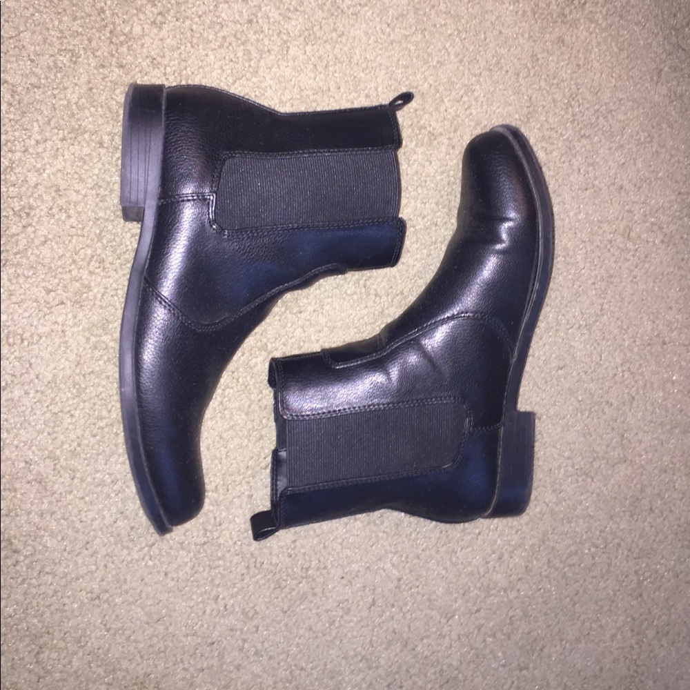 Faux leather chelsea boots