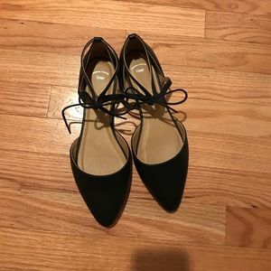 GAP black lace-up ballet flats
