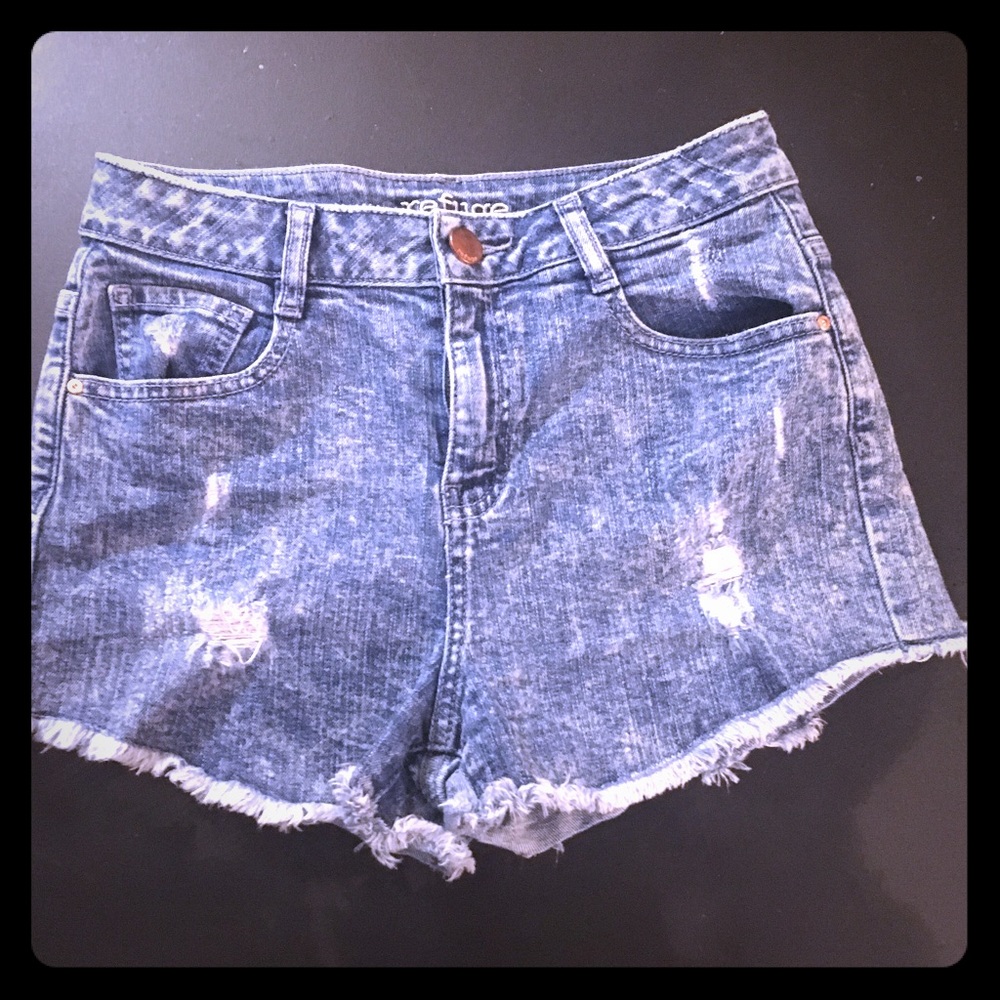 High waisted jean shorts
