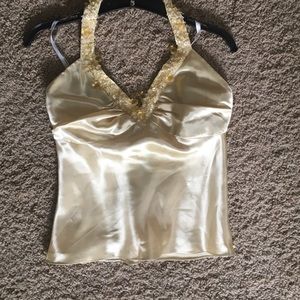Night Way Collections Beaded halter top.