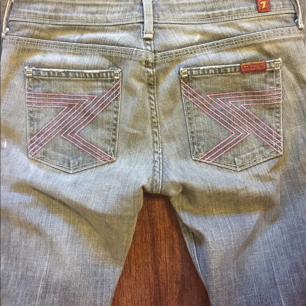 Gray Seven Jeans with Pink Pocket