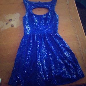 Blue all-over sequin dress-only worn once!