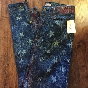 High Waisted American Flag Guess Jeans