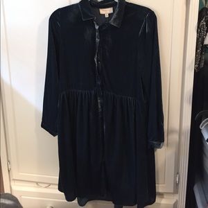 NWT Anthropologie Velvet Button Babydoll Dress