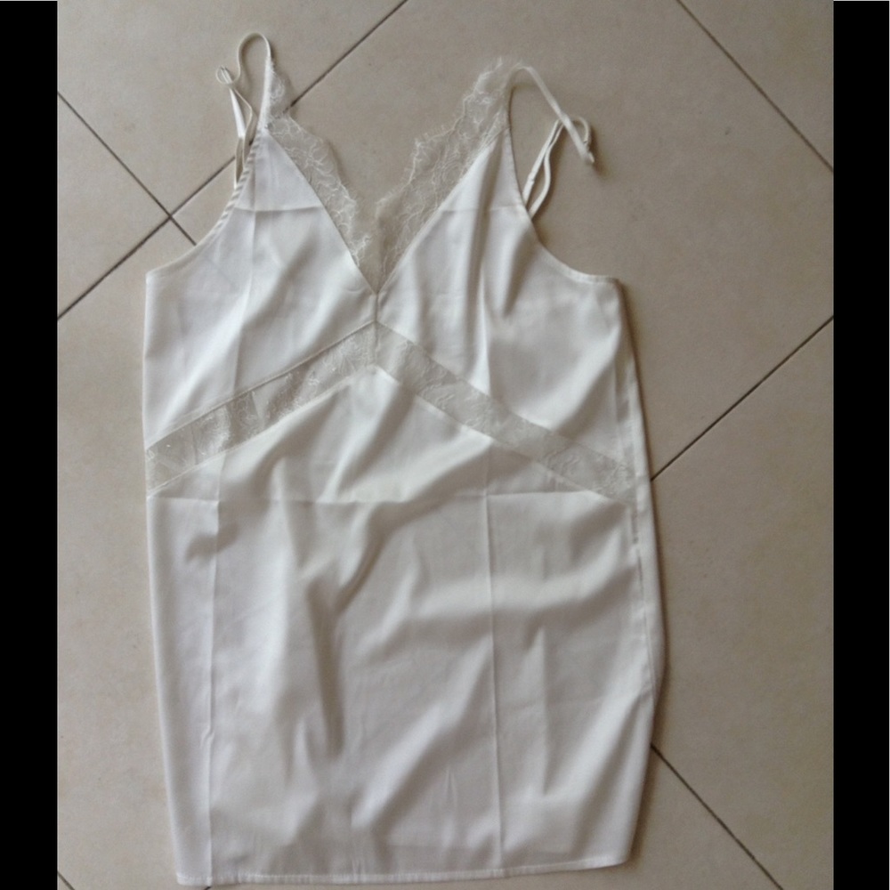 White lace night slip
