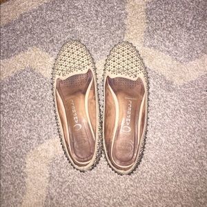 Jeffrey Campbell studded flats Nude / Silver