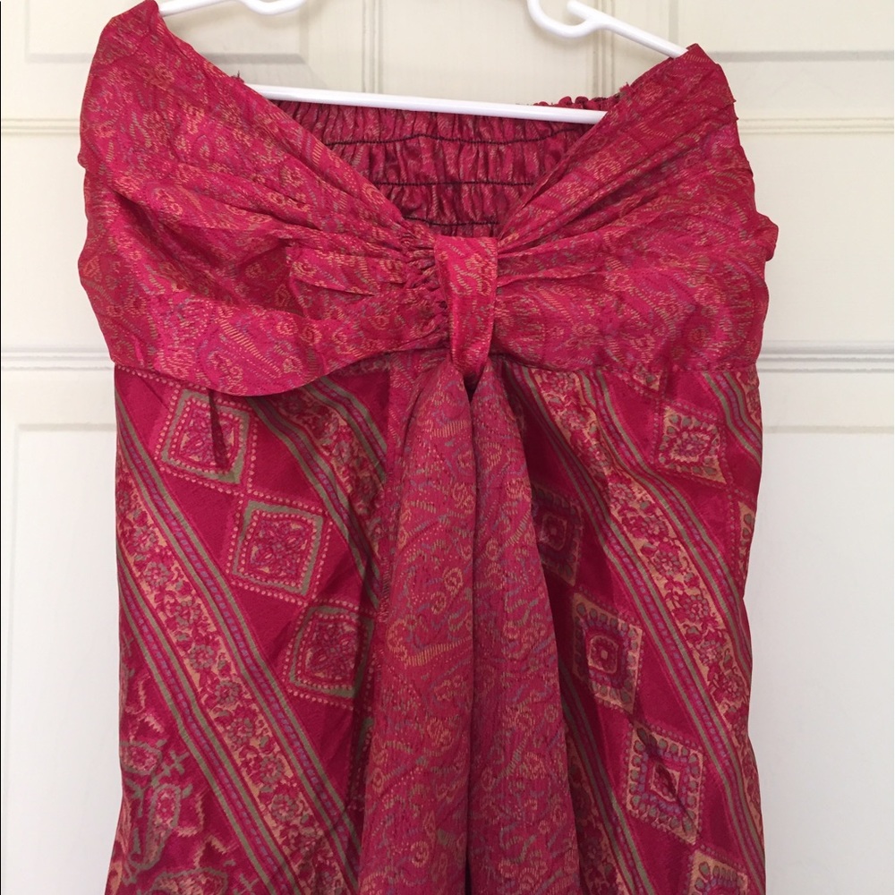 NWOT Pink Indian Strapless Dress
