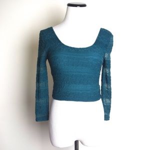 NWT Lace Back Crop Top