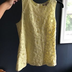Yellow Lace Tank Top