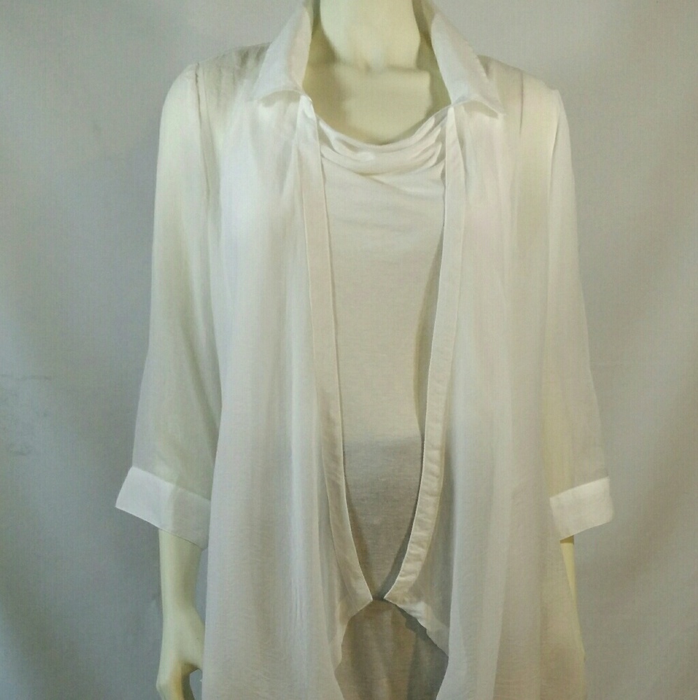 Miilla Sheer Layered Blouse w/Matching Tank Size L