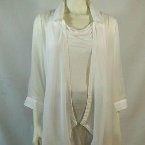 Miilla Sheer Layered Blouse w/Matching Tank Size L
