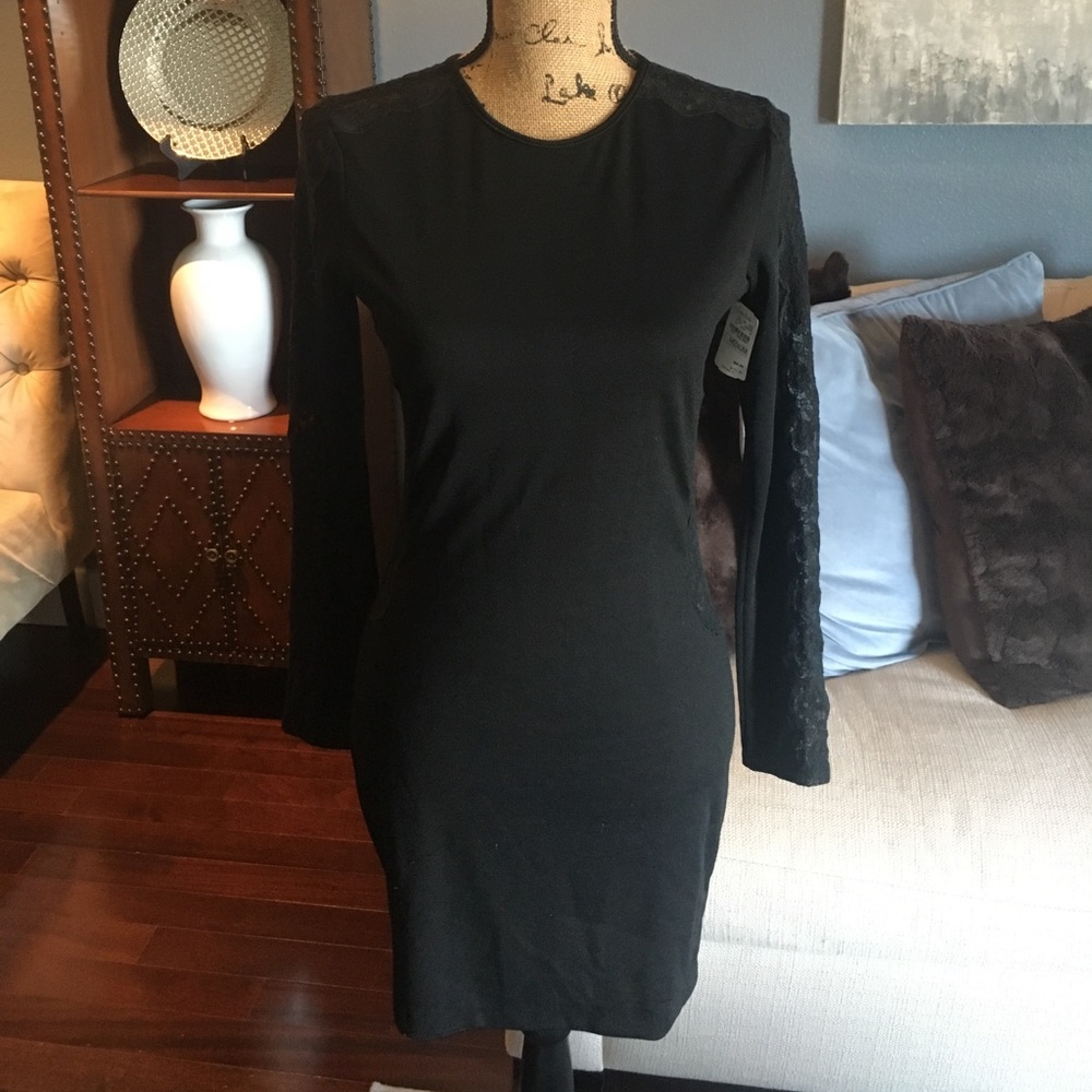 LBD- Black dress with see through lace detail