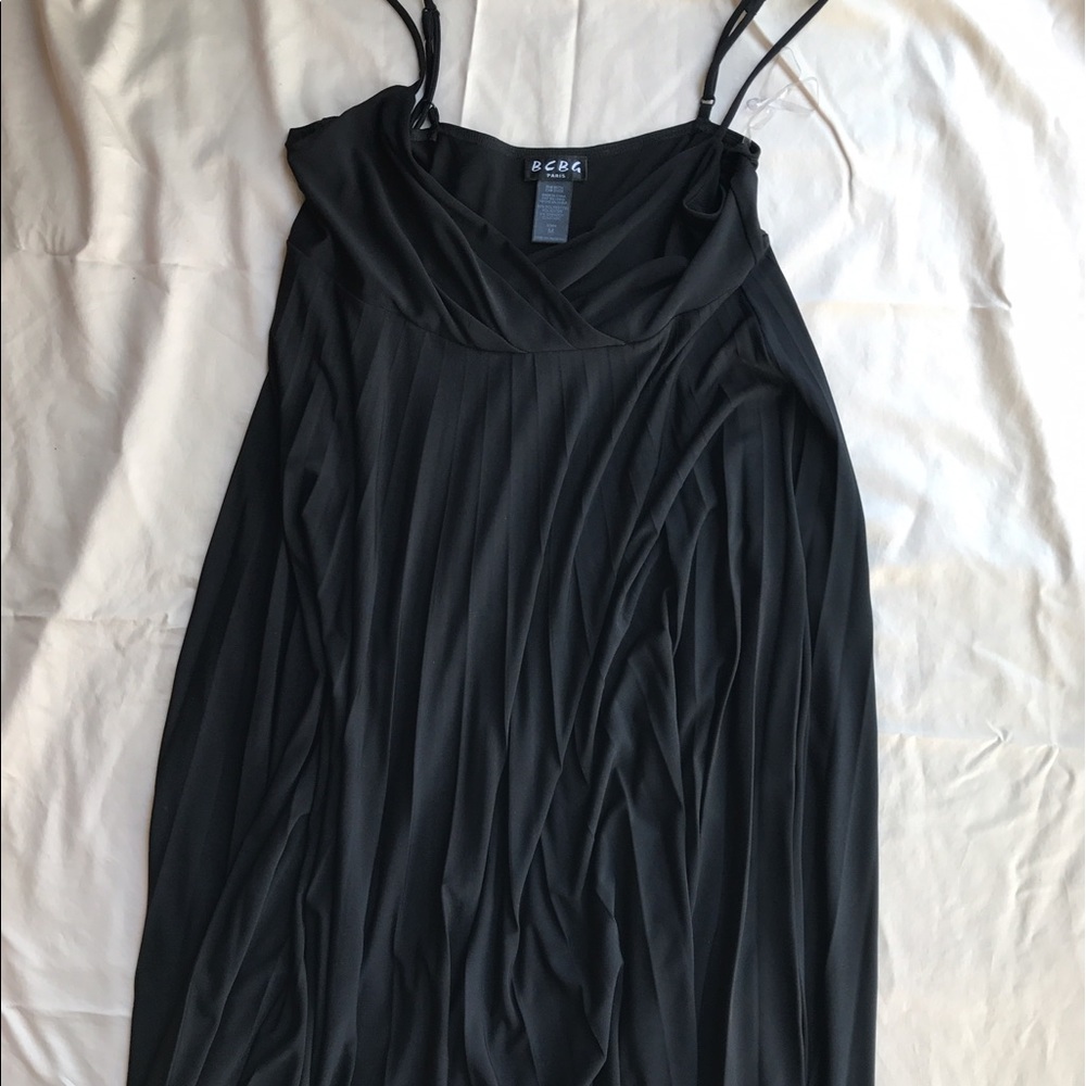 BCBG Paris Spaghetti-Strap Dress (Black).