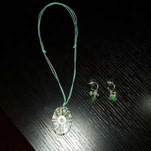 Custom seashell necklace and earrings