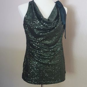 Cowl sequined top