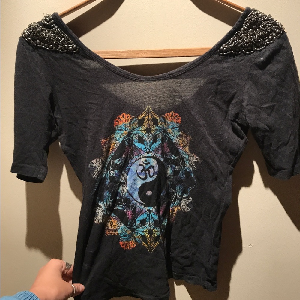 UO cropped, beaded shirt