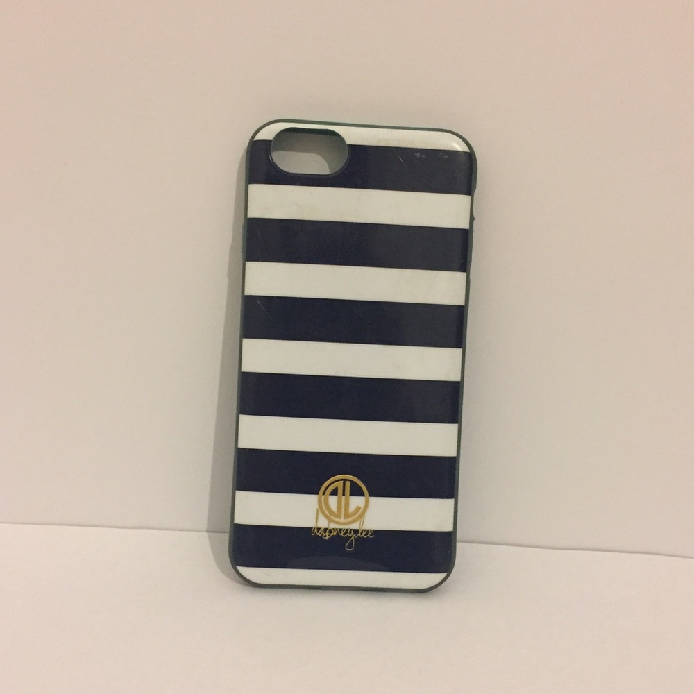 Blue and white striped iPhone 6 phone case