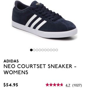 Navy Blue and White Adidas Sneakers