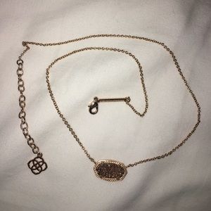 Kendra Scott rose gold chain and gold drusy stone