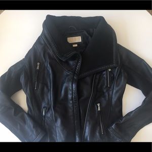 Michael Kors Black Leather Moto Jacket