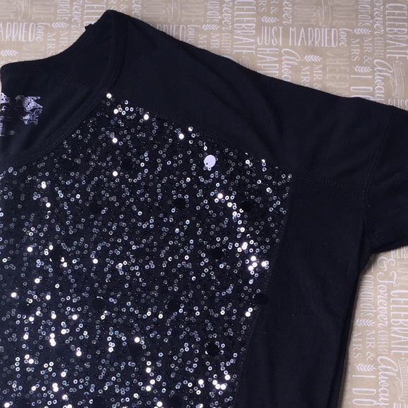 Black Shirt with Black and Metallic Sequins - Picture 3 of 5