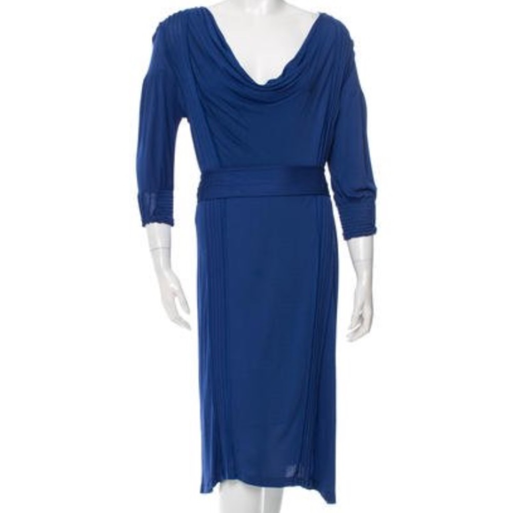 Prada Half-Sleeve Cowl Neck Dress