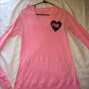 PINK nightshirt w hood & pocket