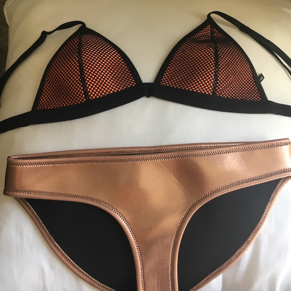 Triangl Swimsuit-orange and gold