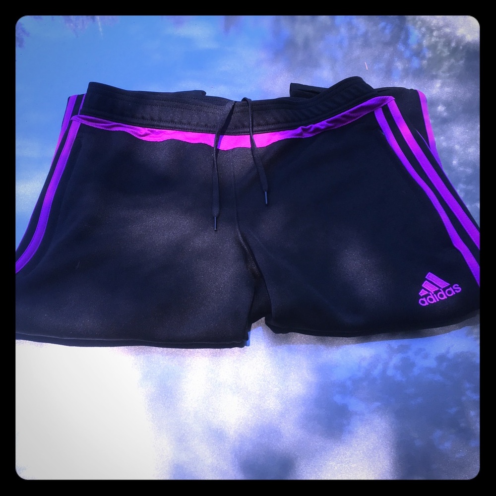 CLEAR OUT SALE 🎉Black and purple Adidas pants