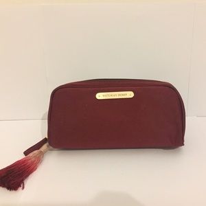 Burgundy Victoria's Secret cosmetic bag