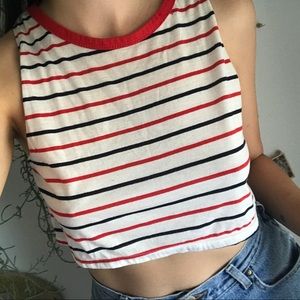 Vintage 80s Crop Top Tank -4th of July/USA colors!