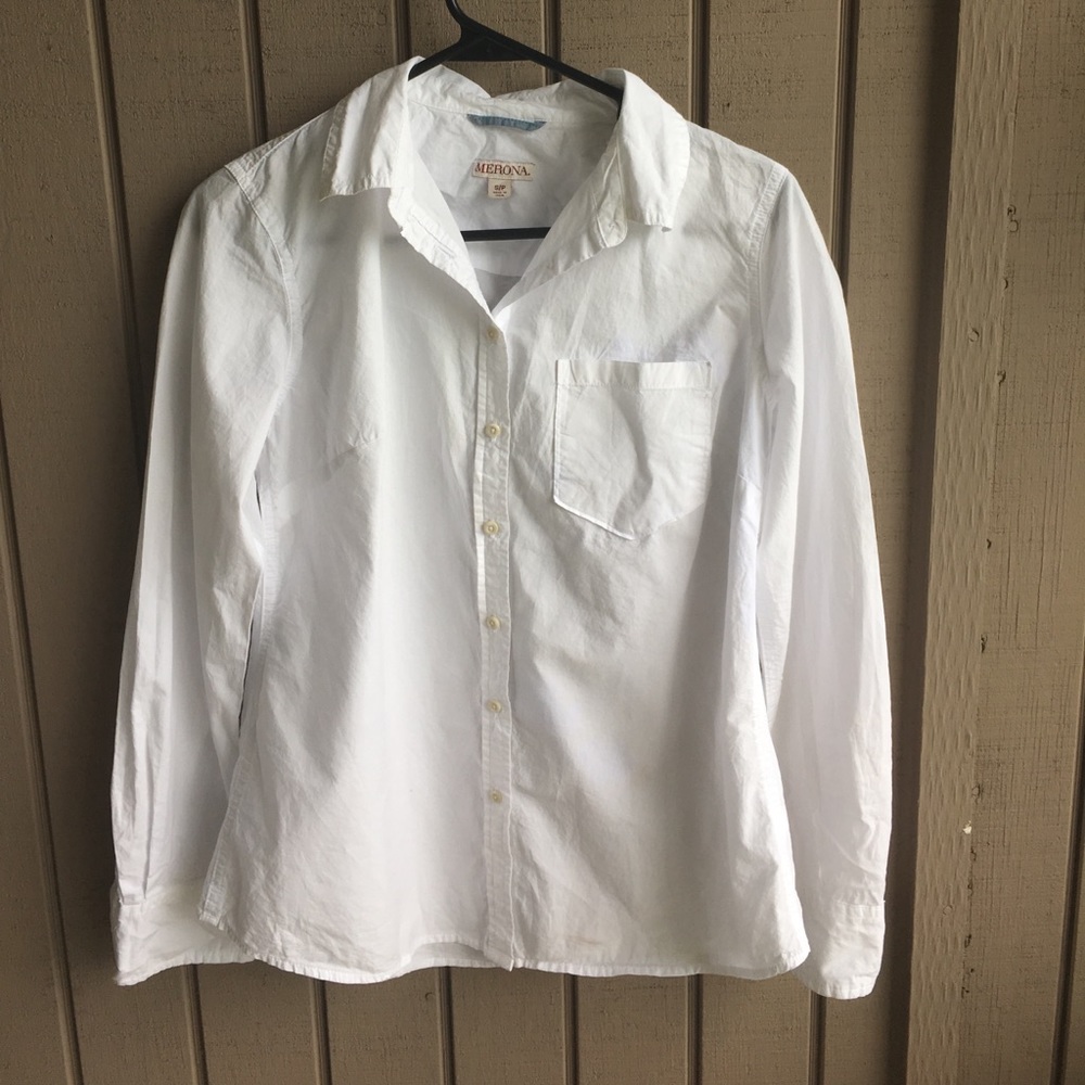 Merona Plain White Button Down