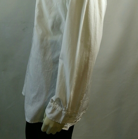 Handmade/Embroidered Shirt by Simply White Sz M - Picture 3 of 8