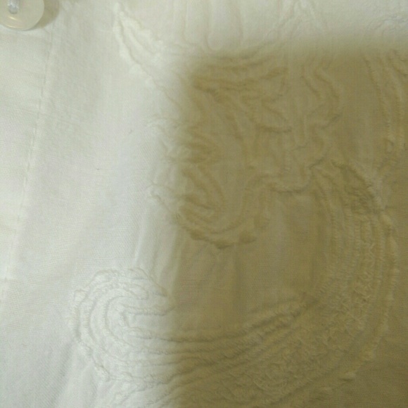 Handmade/Embroidered Shirt by Simply White Sz M - Picture 7 of 8