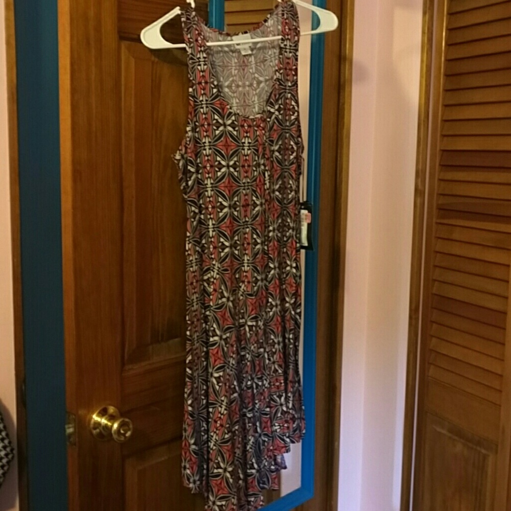 Asymmetric patterned dress