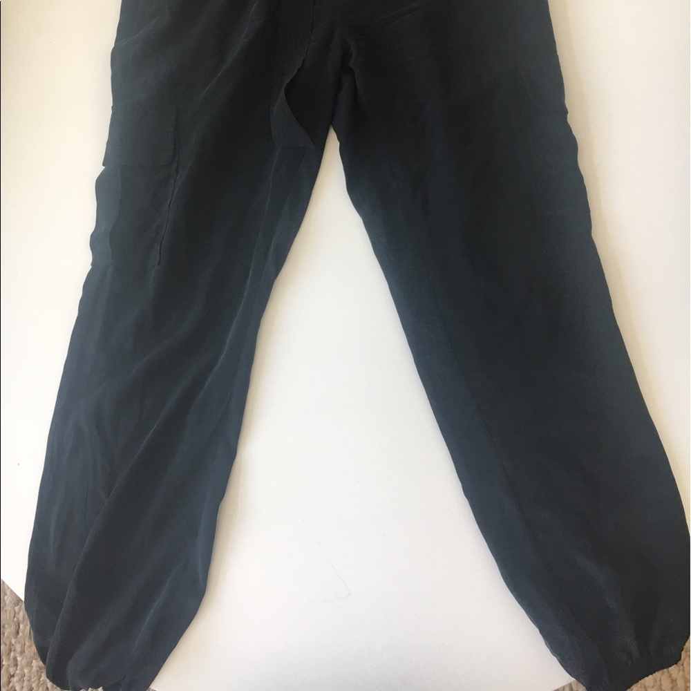 Joie Aliza Silk Cargo Pants Black