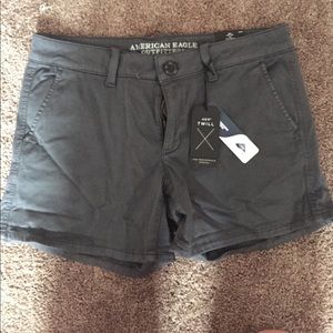 American Eagle Stretch Twill Midi Shorts