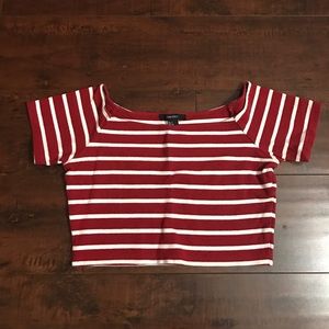 Red striped cropped top